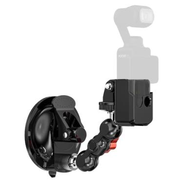 Imagem de Suporte de ventosa SOH Pocket 3, kit de suporte de painel de janela de para-brisa de carro ajustável com adaptador de expansão para DJI Pocket 3, Insta360 X5/X4/X3, DJI Action 5Pro/4/3, GoPro 13/12/11