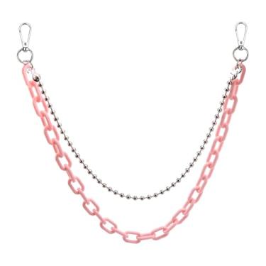 Imagem de Corrente de acrílico laranja verde neon para calças de ganga, calças, corrente rosa neon acessórios para mulheres e homens, calças de ganga, correntes em camadas, Small, Plástico, Sem Pedra Preciosa