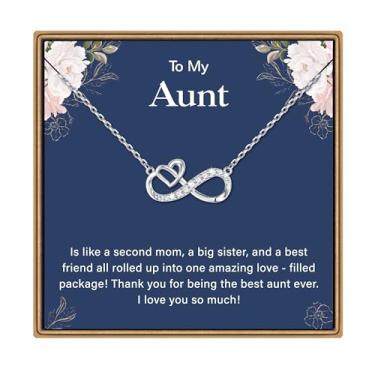 Imagem de IEFLIFE Colar de presente para mulheres – Corrente de prata esterlina 925 banhada a ouro branco 14K com coração infinito para mãe, filha, presente de aniversário para avó, neta, amigas, joias