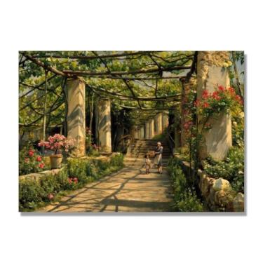 Imagem de Pinturas a óleo famosas, (paisagem 02) por Peder Mork Monsted, reprodução impressa em tela, arte de cenário para decoração de sala de estar. Tela 50 x 70 cm - 19,6 x 27,5 pol