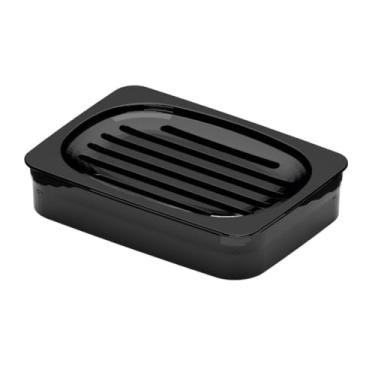 Imagem de Saboneteira em malha lisa, design minimalista, fácil de limpar, drenagem rápida, adequada para casas de banho (Preto)