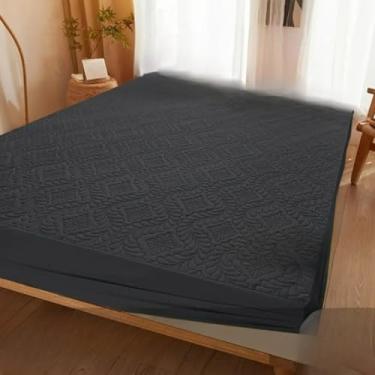 Imagem de Capa Protetora ImpermeáVel Para ColchãO - 100% à Prova D'áGua Matelada Com EláStico - Anti-áCaros E HipoalergêNica - Para ColchãO Casal, Queen E King(preto,Casal)