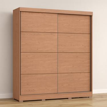 Imagem de Guarda Roupa Casal 2 Portas de Correr com Pés em MDF Pontal Móveis Castro - Cedro