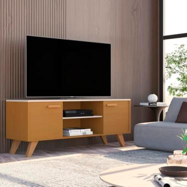 Imagem de Rack Estante para TV até 50 Polegadas 120 cm Nichos e Prateleiras Organização para Sala Rebeca (Nature)