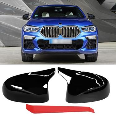 Imagem de Jaronx Compatível com BMW Mirror Cover X3 G01 2019-2024, X4 G02/X5 G05/X7 G07 2019-2024, X6 G06 2020-2024, Clip-on M Style Buzina Retrovisor Tampas para BMW, Motorista Esquerdo e Passageiro Direito