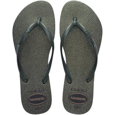 Imagem de Chinelo, Havaianas, Feminino, Slim, Gloss, 37 e 38, Verde Olive