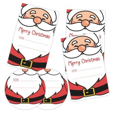 Imagem de Adesivos fofos de Papai Noel, conjunto de adesivos de Feliz Natal para envelopes, cartões, caixas de presente, sacolas de brindes, 20 etiquetas redondas e 20 retangulares, suprimentos e lembrancinhas