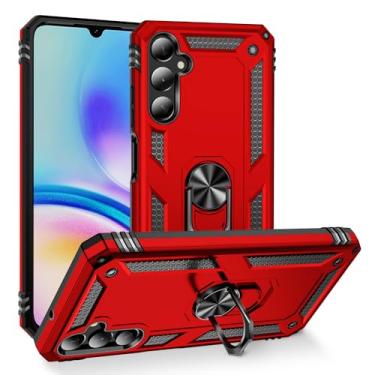 Imagem de SORAKA Capa para Samsung Galaxy A05s com suporte de anel capa protetora para Samsung Galaxy A05s capa traseira de policarbonato rígido com placa de metal para suporte magnético de telefone carro