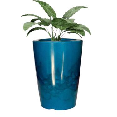 Imagem de Vaso Polietileno Para Plantas Jardim Coluna Lisa Marmorizado (Azul Petróleo)