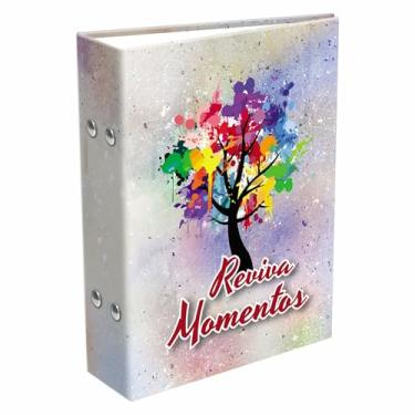 Imagem de Álbum de Fotos Pocket para 120 Fotos 10x15cm Capa Dura em Papelão Design Árvore Colorida Folhas em Polipropileno Reviva Momentos