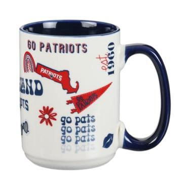 Imagem de The Memory Company | Caneca licenciada NFL com cabo de madeira de 425 g, New England Patriots