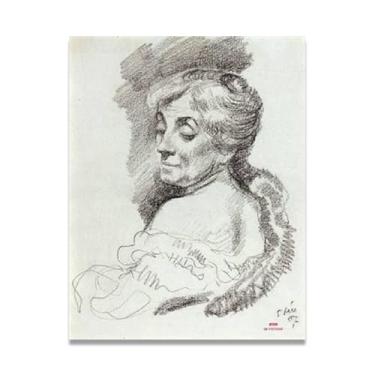 Imagem de Lady In ProfileThéo van Rysselberghe: Impressão em tela neoimpressionista belga chave 50 x 65 cm sem moldura