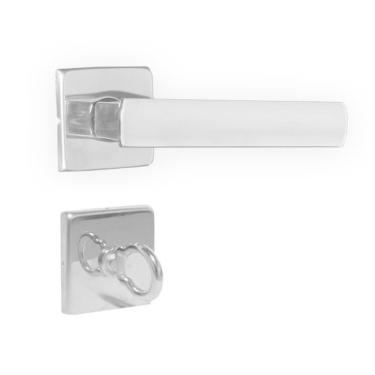 Imagem de Fechadura Banheiro 3F Design Roseta Quadrada Cromada 40Mm