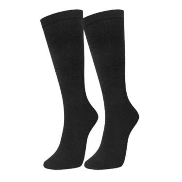 Imagem de Meia Cano Longo 3/4 34 ao 39 Preto Marrom Selene Feminino, Preto, 34-3
