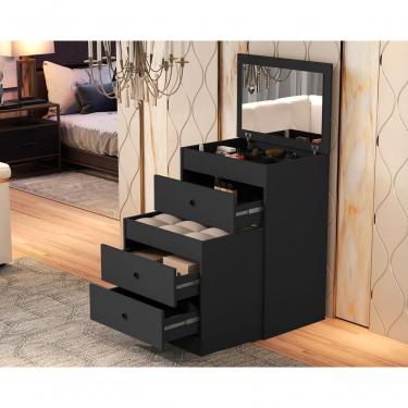 Imagem de Penteadeira Com Espelho Olivia + Banqueta Oculta Design Inteligente E Funcional