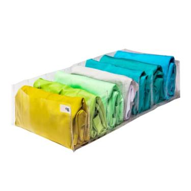 Imagem de Kit 5 Colmeias Organizadoras P/Pano De Prato E Camisetas Organizador Inteligente para Closet Armário Gaveta Guarda Roupas Multiuso Versátil Dobrável Nizz Organizadores