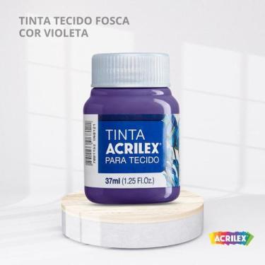 Imagem de Tinta para tecido fosca com 37ml cor violeta - ACRILEX