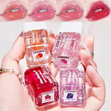 Imagem de Kit de óleo e brilho labial Alisesun de 4 peças, hidratante e volumoso