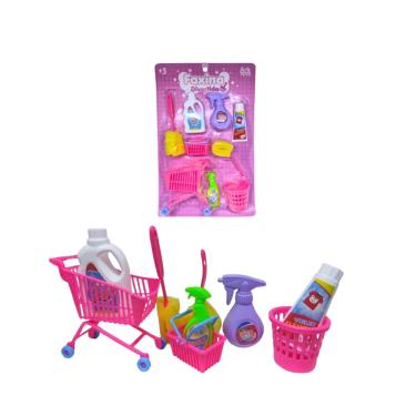 Imagem de Brinquedo Limpeza Crianças Conjunto Faxina Boneca Casinha