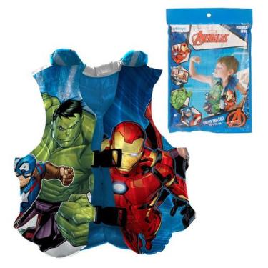 Imagem de Colete Inflável Infantil Salva Vidas Marvel Avengers 43x35cm Etitoys
