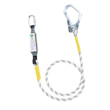 Imagem de harayaa Cordão de segurança, cinto de segurança de trabalho de cinco pontos com mosquetão, equipamento de proteção para trabalho em altitudes elevadas, cerca, Gancho Simples de 3 M