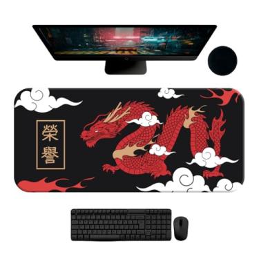 Imagem de Desk Pad Mouse Pad Gamer Speed Feroz WF 90x40 Dragão e Porta Copos