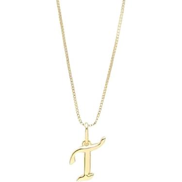 Imagem de Colar Feminino com Letra Inicial – Pingente Personalizado Elegante – Corrente Semi Joia Banhada a Ouro 18K – Presente Sofisticado para Mulher - Stella Vilela Semi Joias (T)