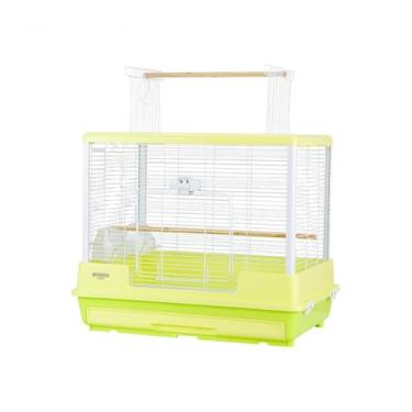 Imagem de Gaiola de pássaro superior aberta metal gaiola de pássaro chassi levantado fio horizontal papagaio ninho de pássaro (verde)
