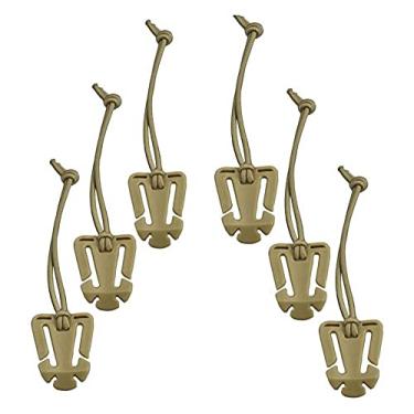 Imagem de (K-Tan) - Jadedragon Multiuso Tatico 360 Rotacao D-ring Clips /Locking Carabiner/Hydration Tube Clips/Elastic String Strap Management Tool for MOLLE Webbing Attachment Backpacks