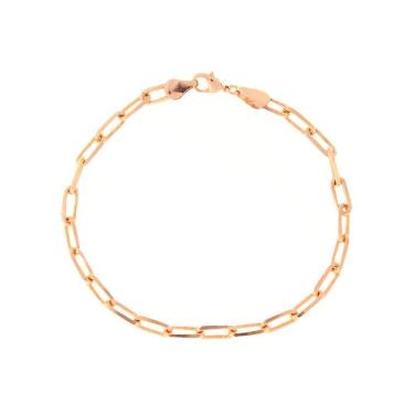 Imagem de Pulseira Masculina Semijoias Elo Cartier Banhado Em Ouro 18K
