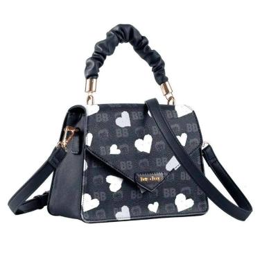 Imagem de Bolsa Mini Baú Betty Boop Preto E Coração Branco - Semax