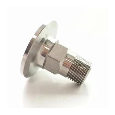 Imagem de WWECCQIJ 3,5 cm BSPT macho x 3,8 cm braçadeira tripla octogonal SUS 304 acoplador de aço inoxidável encaixe cerveja caseira