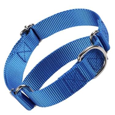 Imagem de Coleira de cachorro Blue Martingale para cães médios, coleira de treinamento resistente à prova de fuga ajustável para animais de estimação da raça P M G