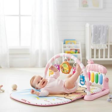 Imagem de Tapete Bebê Atividades Musical Piano Interativo Centro Estímulo Brinquedos Móbile (Rosa)