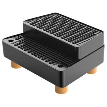 Imagem de Bothyi Rampa automática para caixa de areia para gatos, 2 degraus, tapete impermeável com pés antiderrapantes, escada à prova de vazamentos para caixa de, Preto