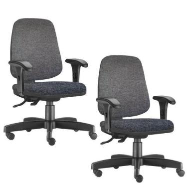 Imagem de Kit 02 Cadeiras Giratórias Job L02 Diretor Executiva Chumbo - LYAM DEC