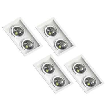 Imagem de 4 Spot Embutir Recuo Save Energy Duplo Par30 E27 Branco