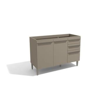 Imagem de Balcão De Pia Versa 2 Portas 3 Gavetas Conect 1,20m X 52cm - KAPPESBER
