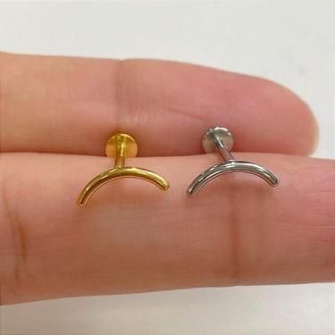 Imagem de LABRET DE AÇO CIRÚRGICO COM BARRINHA CURVA - 1,2mm - no-brand