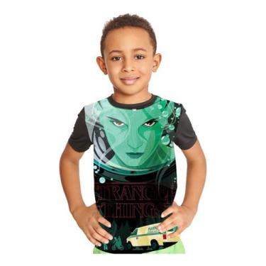 Imagem de Camiseta Infantil 11 Eleven Stranger Things Ref:234 - smoke, Preto, 4
