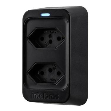 Imagem de Tomada Dupla Protetor Elétrico Contra Surtos Intelbras Eps 302 Bivolt Preto