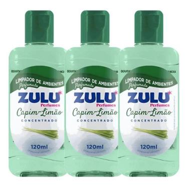 Imagem de 3 Un Limpador de Ambientes Perfumado Concentrado Capim Limão Zulu 120m