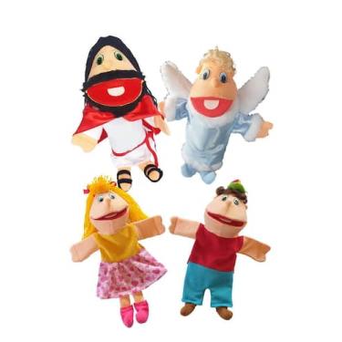 Imagem de Kit Fantoches Biblicos Jesus Com 4 Personagens - FANTOCHES GONZAGA, JE