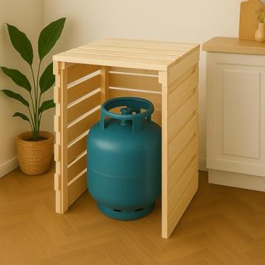 Imagem de Capa Protetora Botijão De Gás De Madeira Com Bancada