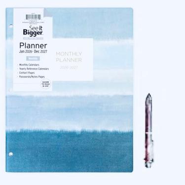 Imagem de PlanAhead See it Bigger Home/Office Planejador mensal de 2 anos, janeiro de 2023 a dezembro de 2024, impressão grande especializada, capas florais variadas, tamanho 21 cm x 28 cm e caneta Stylus da TheBeliver LLC (PURPLE)