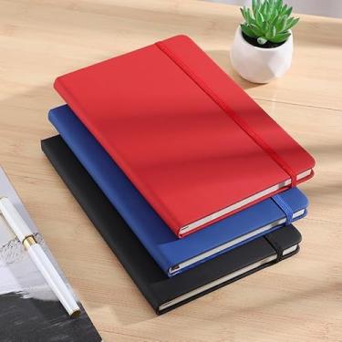 Imagem de Organizadores pessoais para mulheres e homens (13 cm x 9 cm), 80 folhas por bolso, agenda com fecho elástico e capa de couro sintético, diário para casa, escritório, escola, viagem, negócios, vermelho