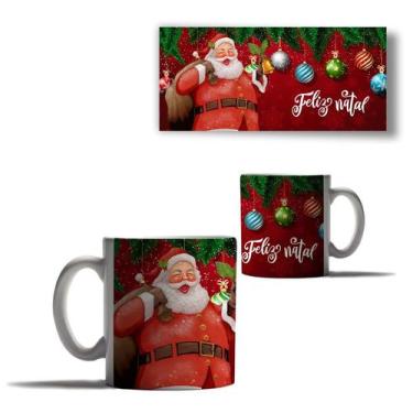 Imagem de Caneca Porcelana Feliz Natal Papai Noel Boneco Neve Arvore 2 - Enjoy S