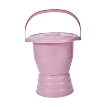 Imagem de FashionCha Mictório cuspidor com tampa, prático mictório noturno doméstico, vaso sanitário para quarto interno, Vermelho