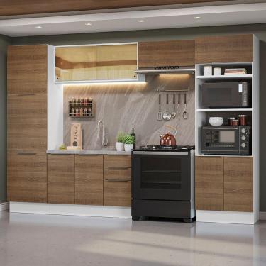 Imagem de Armário De Cozinha Completa 330cm Branco/rustic Stella Madesa 07 Branco/rustic