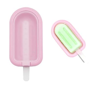 Imagem de Bandeja reutilizável de silicone para cubos de gelo – Molde de peça única com bastão para picolés, picolés e guloseimas congeladas – ideal para refrescos caseiros